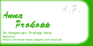 anna prokopp business card